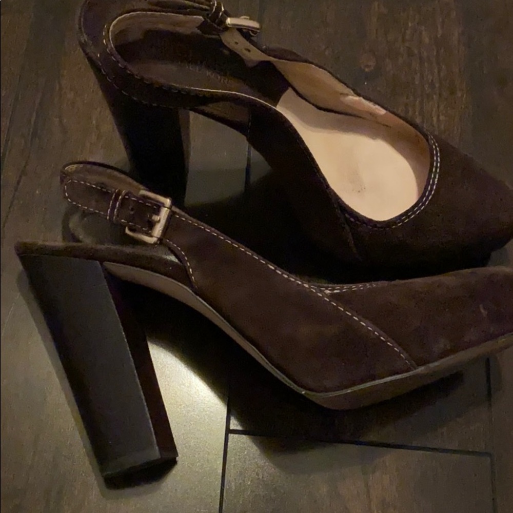 Michaels Kors brown suede sling backs, 8.5